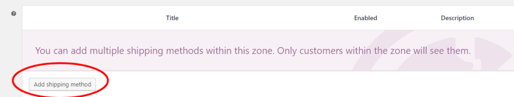 Adding a shipping method