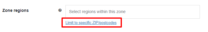 Limit shipping to specific zip/postal codes