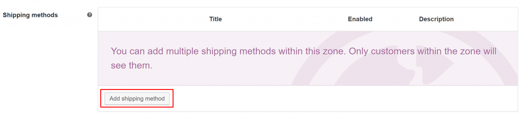 Adding a shipping method