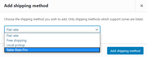 Add Shipping Method