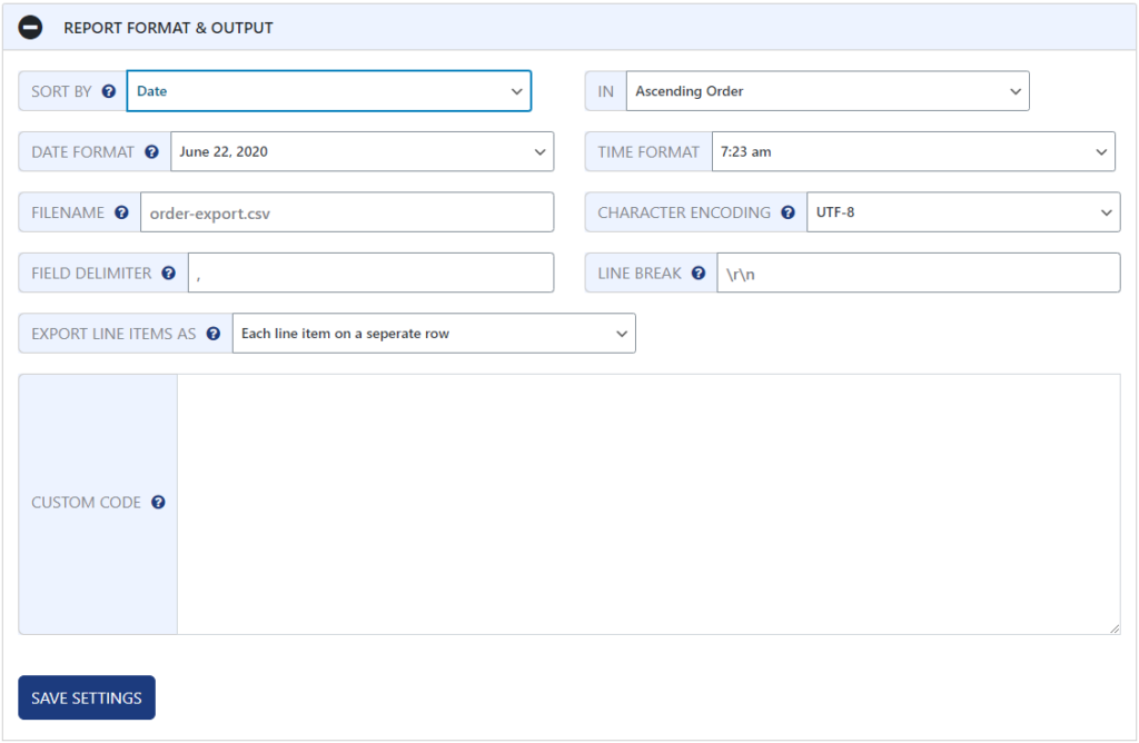 Report Format & Output