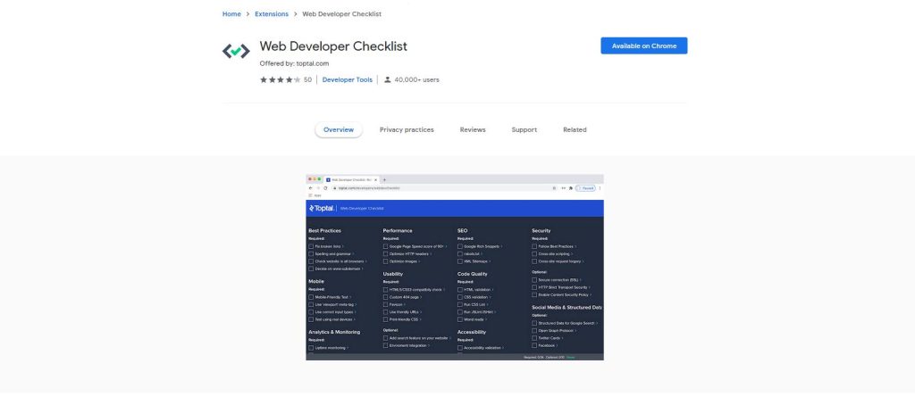 Web Developer Checklist