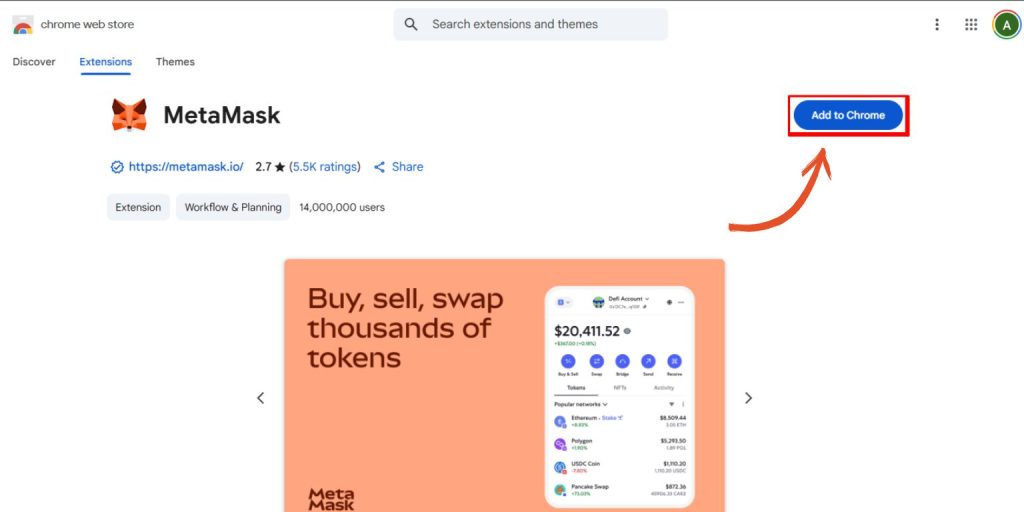 Click “Add to Chrome”