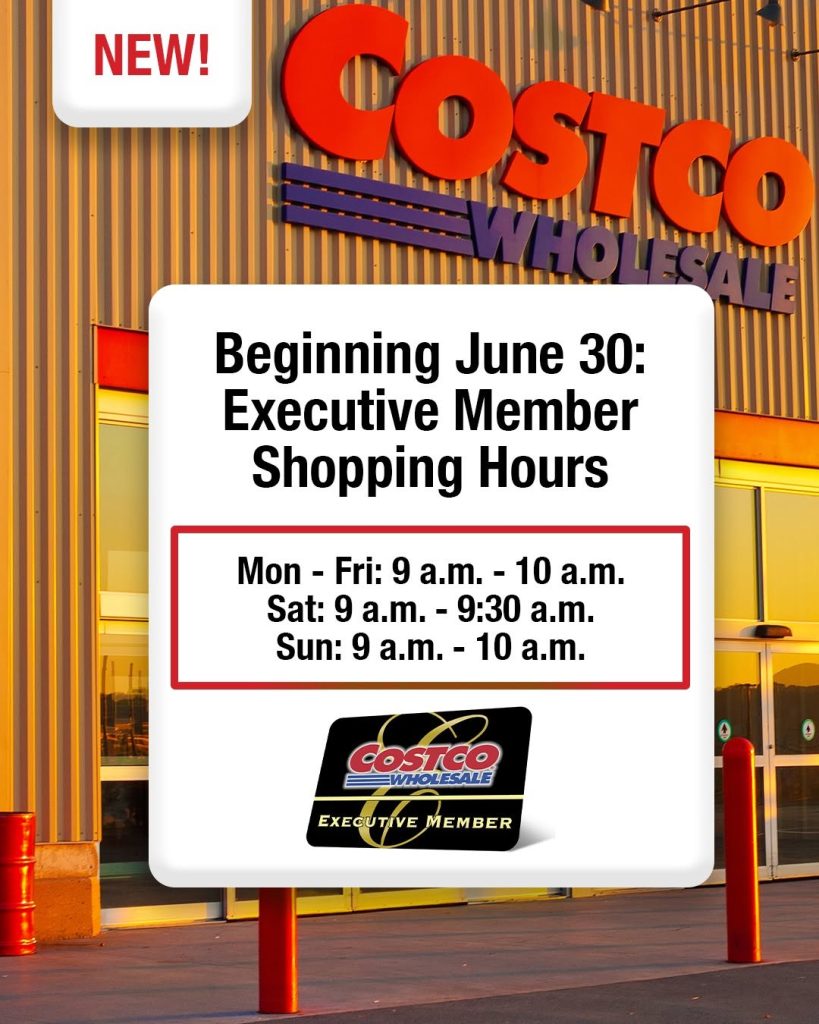 New Executive Member Shopping Hours