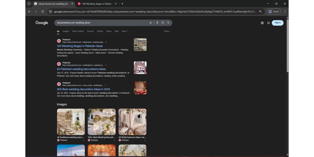 Use Google to Search Pinterest Content Without Logging In