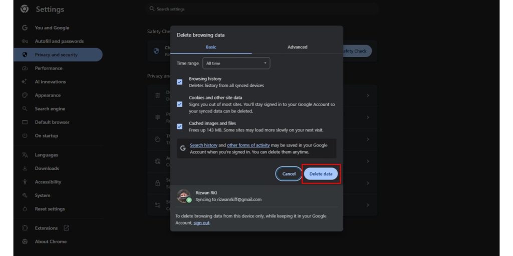 Clear Your Browser Cache and Cookies