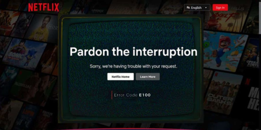 Netflix Error Code E100
